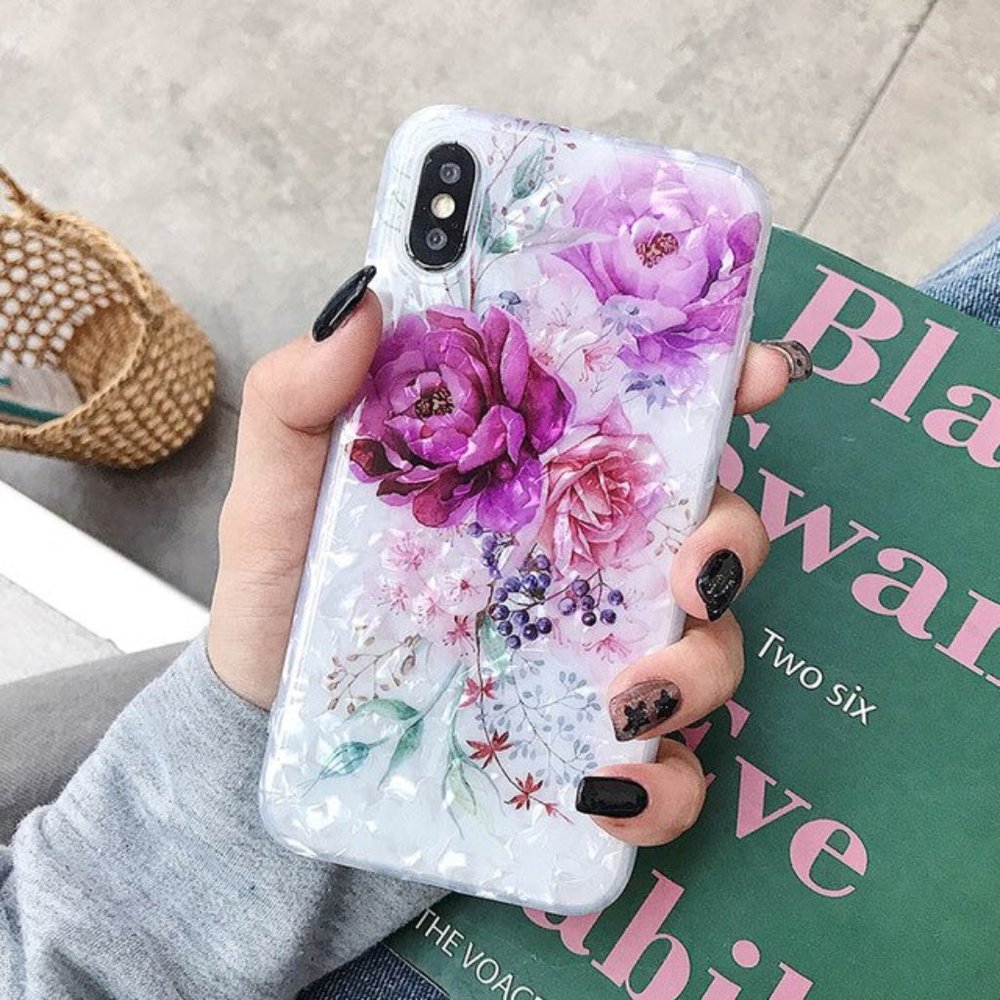 NEW iPhone 12/11/Pro/Max/XR/8/ Shell Red Rose case - Picture 1 of 4
